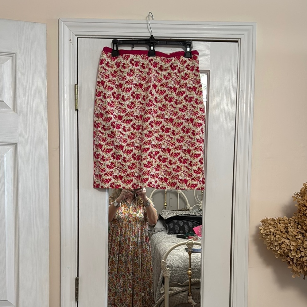 Pink and Red Mini Pencil Skirt for Casual Wear